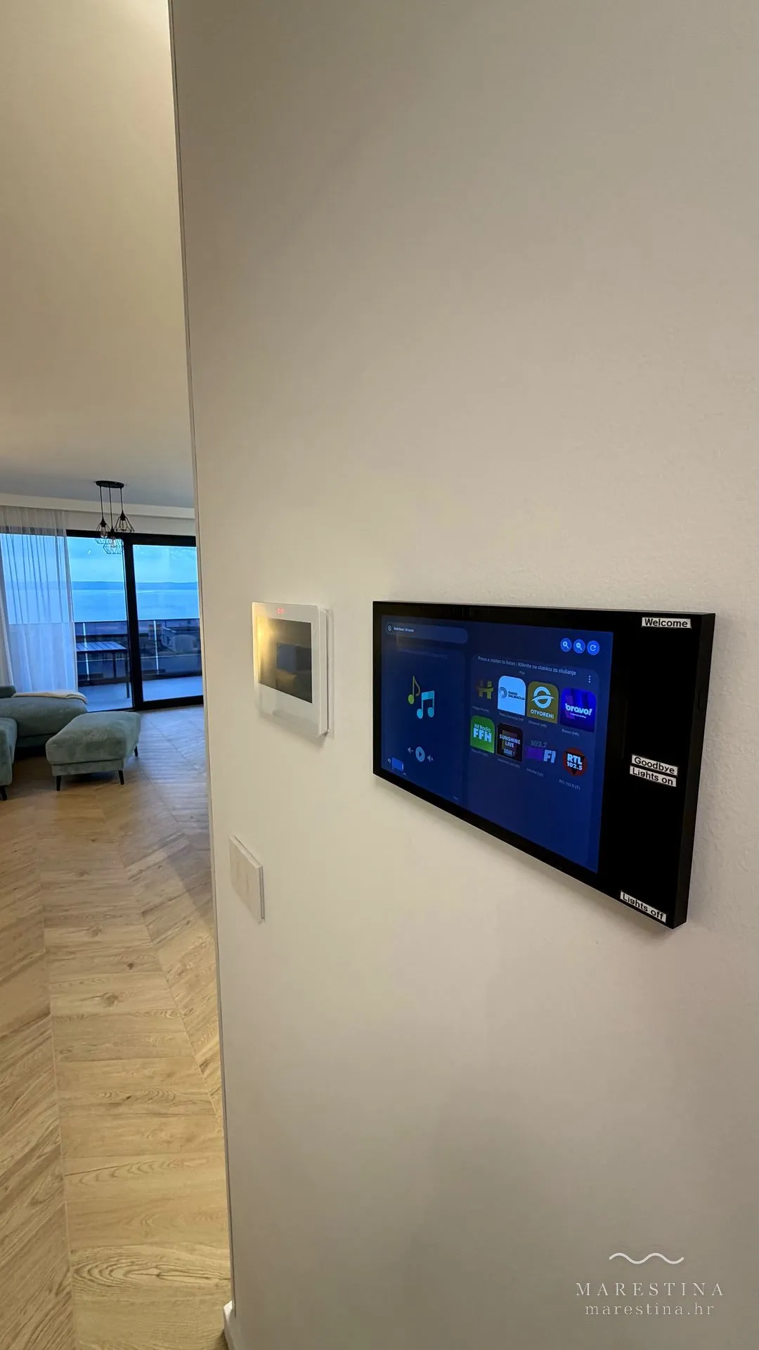 Smart home control panel at Marestina